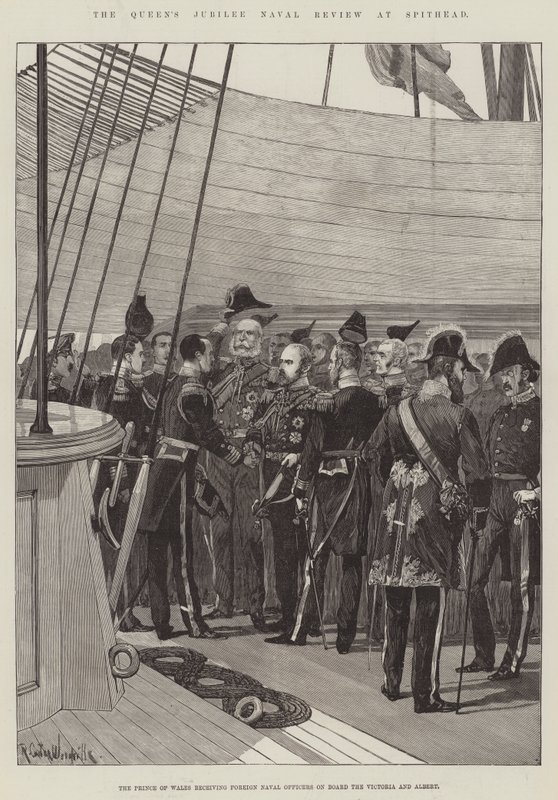 Jubileuszowy przegląd marynarki królowej w Spithead autorstwa Richard Caton Woodville junior