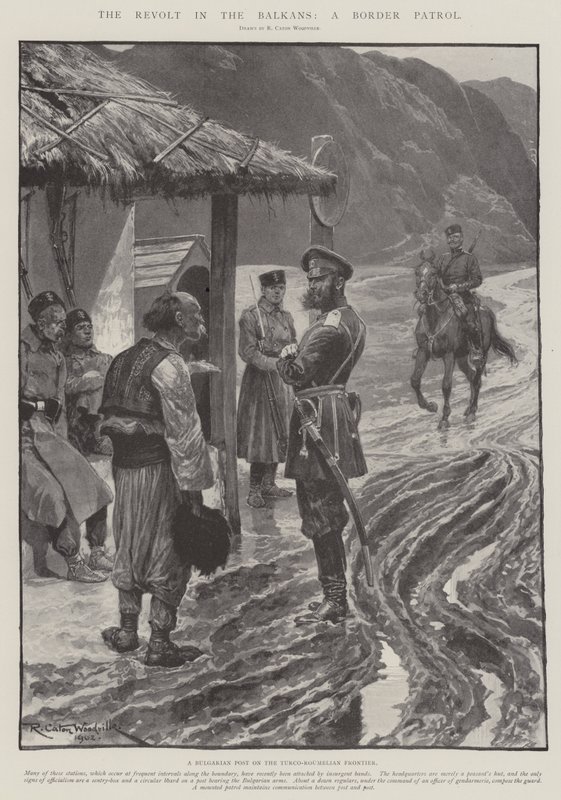 Bunt na Bałkanach, patrol graniczny autorstwa Richard Caton Woodville junior