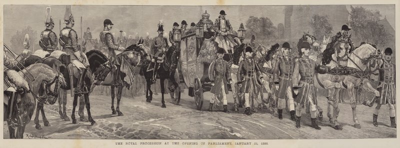 Procesja królewska na otwarcie parlamentu, 21 stycznia 1886 r. autorstwa Richard Caton Woodville junior