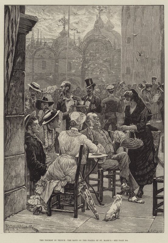 Turysta w Wenecji, Orkiestra na Placu Świętego Marka autorstwa Richard Caton Woodville junior