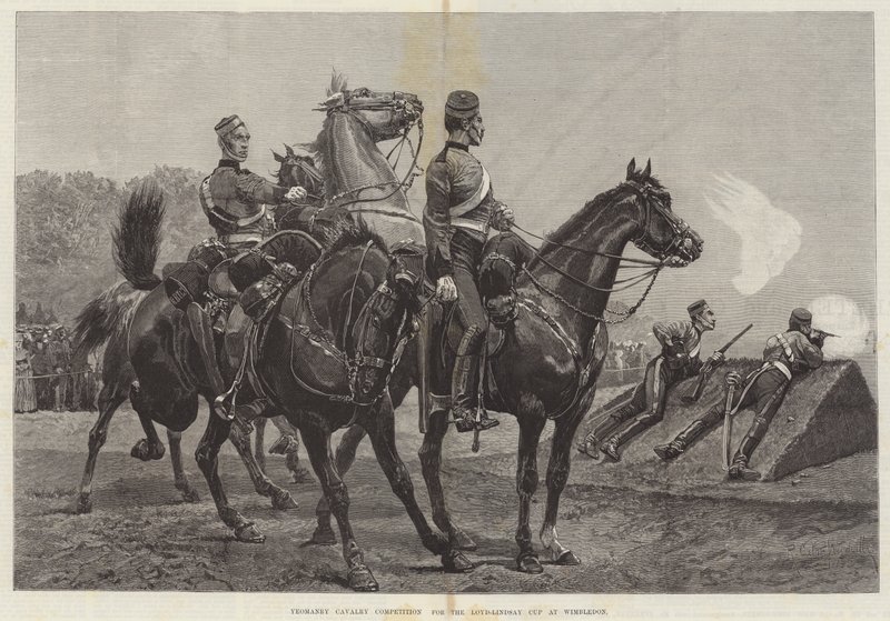 Zawody kawalerii Yeomanry o Puchar Loyd-Lindsay w Wimbledonie autorstwa Richard Caton Woodville junior