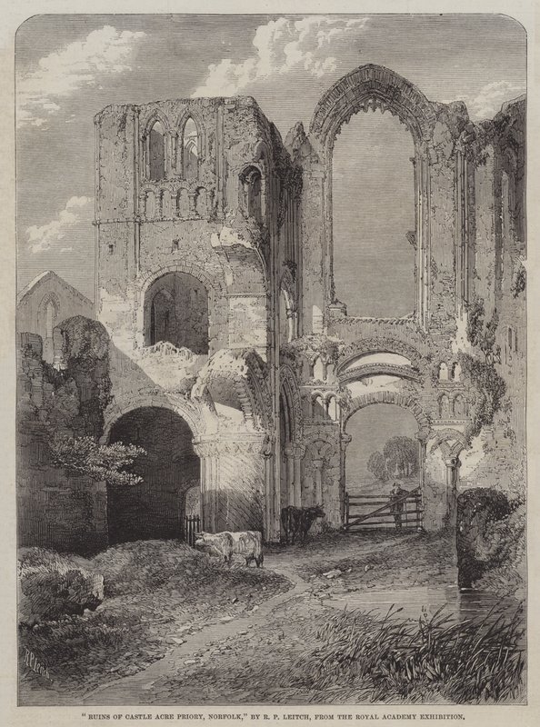 Ruiny Zamku Acre Priory, Norfolk autorstwa Richard Principal Leitch