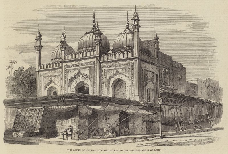 Meczet Roshun-a-Dowlah i część głównej ulicy Delhi autorstwa Richard Principal Leitch