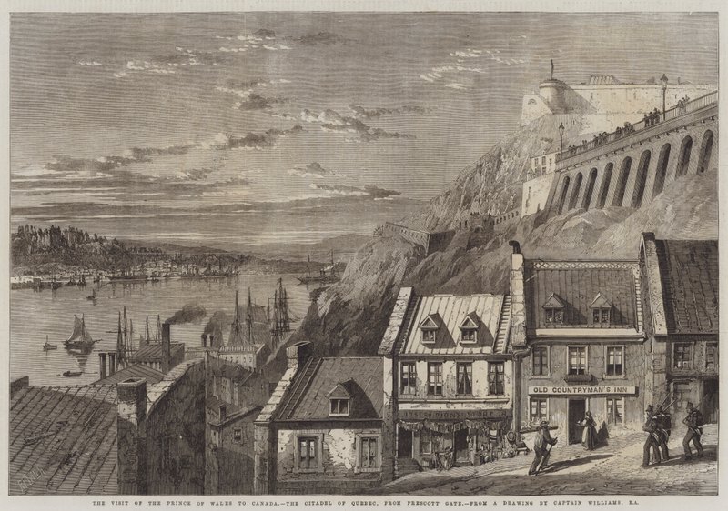 Wizyta księcia Walii w Kanadzie, Cytadeli Quebecu, z Prescott Gate autorstwa Richard Principal Leitch