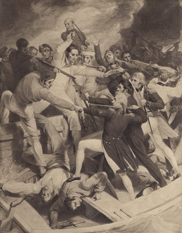 Konflikt kontradmirała Nelsons z hiszpańskim startem, 3 lipca 1797 r autorstwa Richard after Westall