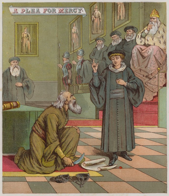 Ilustracja do kupca weneckiego (chromolitho) autorstwa Richard Andre