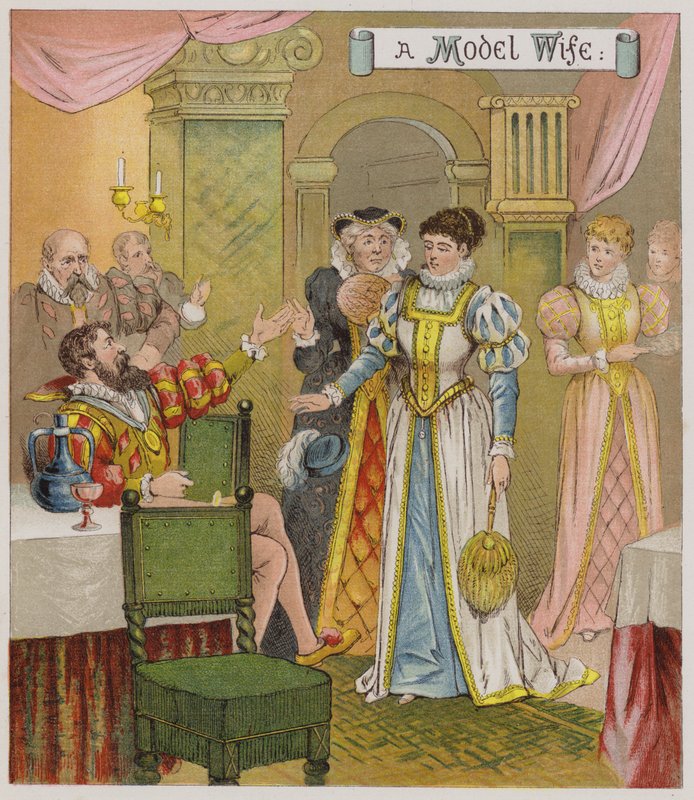 Ilustracja do Poskromienia złośnicy (chromolitho) autorstwa Richard Andre