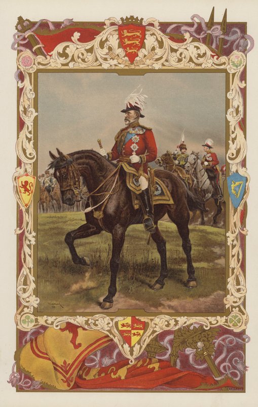 Król Edward VII w mundurze feldmarszałka (kolor lito) autorstwa Richard Caton II (after) Woodville