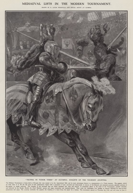Listy średniowieczne we współczesnym turnieju (lito) autorstwa Richard Caton II (after) Woodville