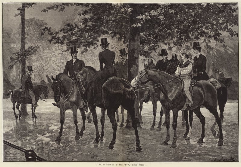Ostry prysznic w rzędzie, Hyde Park autorstwa Richard Caton Woodville junior