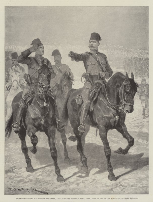 Generał brygady Sir Herbert Kitchener, Sirdar z armii egipskiej, dowódca wojsk nacierających w kierunku Dongoli autorstwa Richard Caton Woodville junior