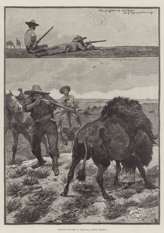Łowcy bizonów w Montana, Ameryka Północna autorstwa Richard Caton Woodville junior
