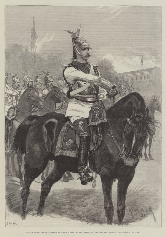 Książę Henryk Battenberg w mundurze Garde-du-Corps pruskiej kawalerii domowej autorstwa Richard Caton Woodville junior