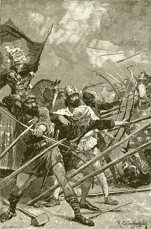 Angielscy łucznicy z Azincourt autorstwa Richard Caton Woodville junior