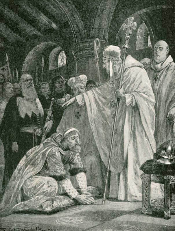 Prostracja Harolda, syna Godwina autorstwa Richard Caton Woodville junior