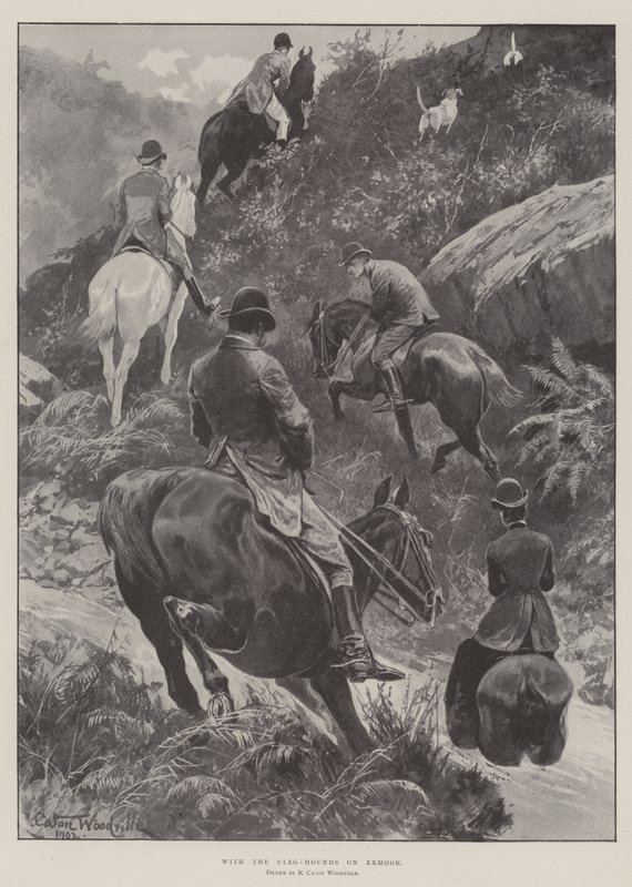 Z jeleniami na Exmoor autorstwa Richard Caton Woodville junior