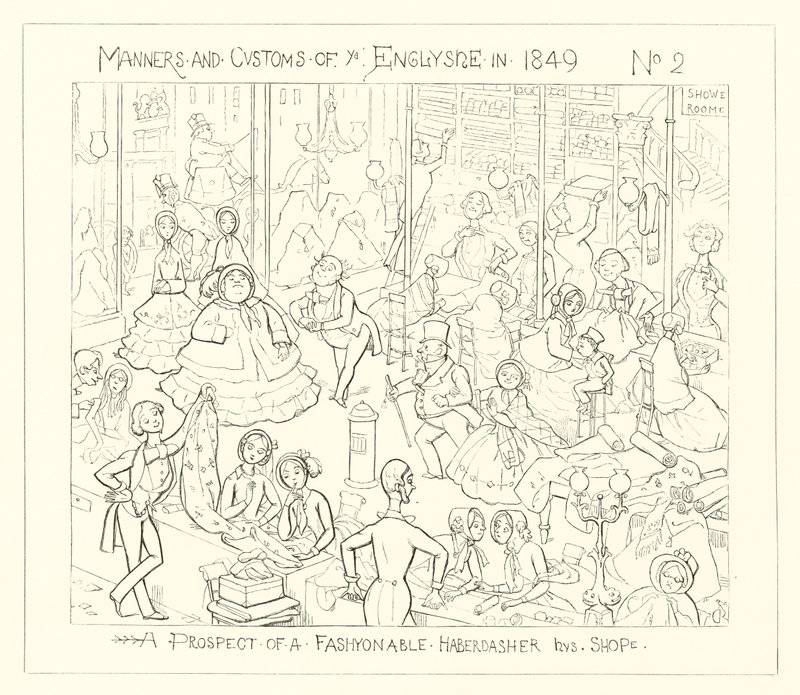 1849, Perspektywa modnego sklepu z pasmanterią autorstwa Richard Doyle
