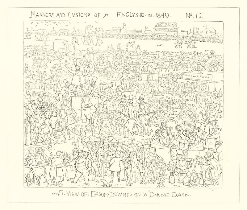 1849, Widok na Epsom Downs w dniu Derby autorstwa Richard Doyle