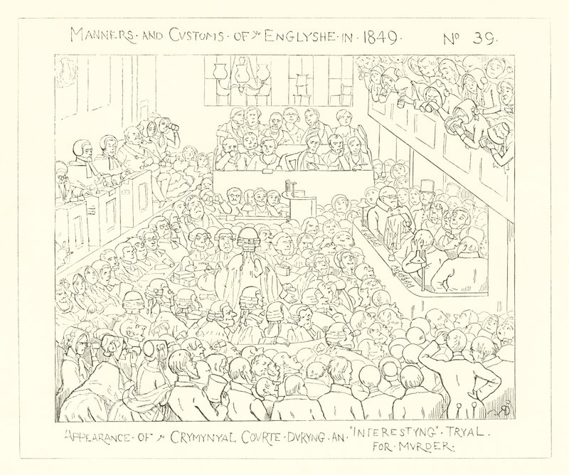 1849, Wystąpienie Sądu Karnego podczas ciekawego procesu o zabójstwo autorstwa Richard Doyle