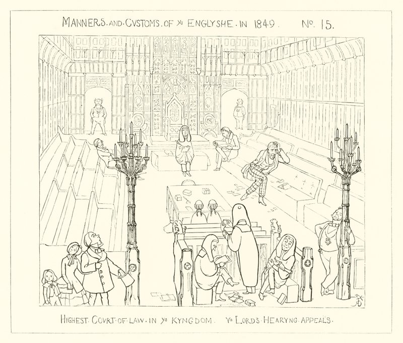 1849, Najwyższy Sąd w Królestwie, The Lords rozprawa apelacyjna autorstwa Richard Doyle