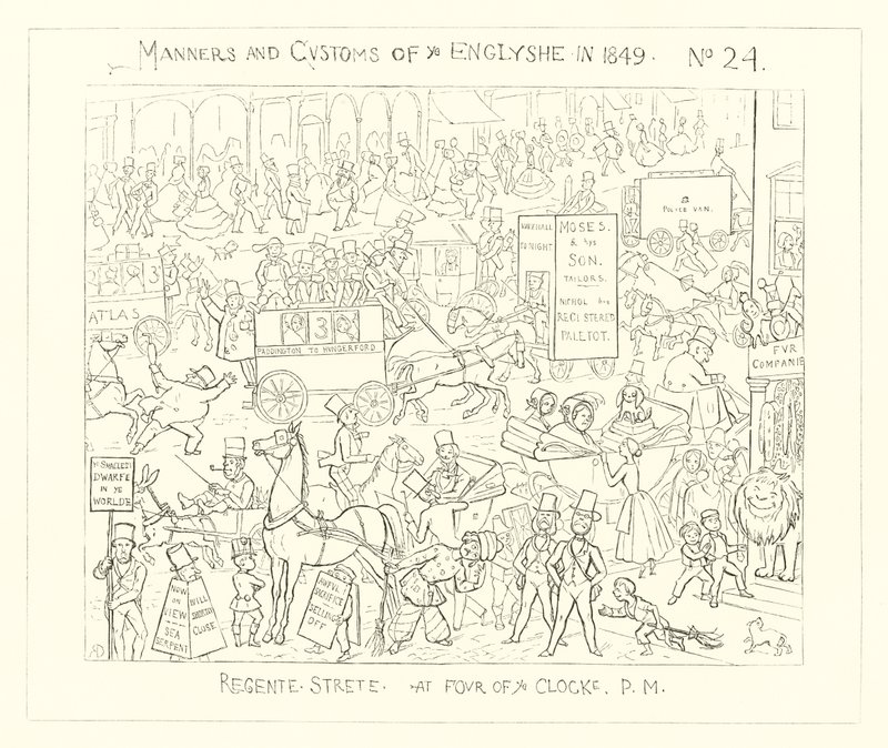 1849, Regent Street o czwartej po południu autorstwa Richard Doyle