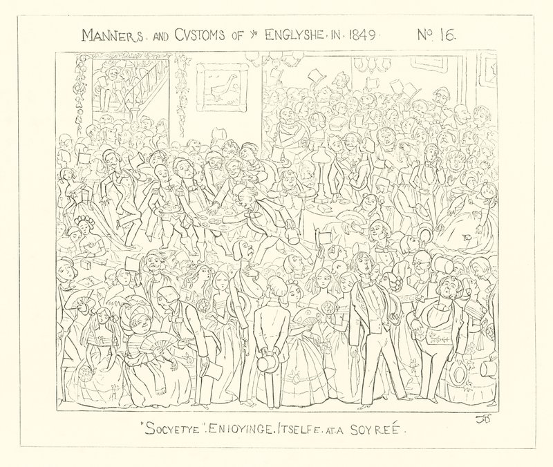 1849, Towarzystwo bawiące się na wieczorze autorstwa Richard Doyle
