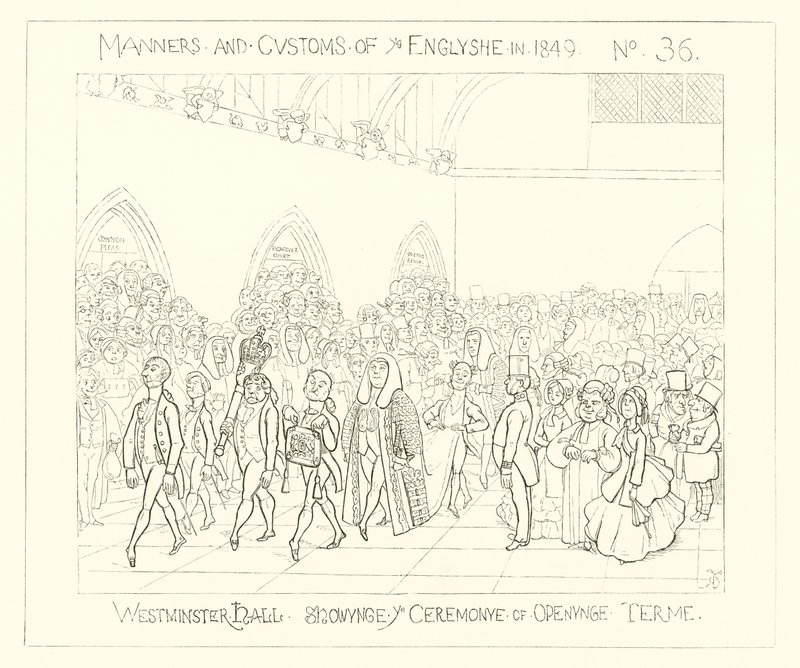 1849, Westminster Hall, Ceremonia otwarcia semestru autorstwa Richard Doyle