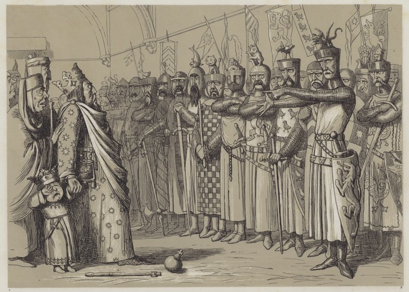 Henryk III podczas spotkania swojego parlamentu (akwatinta) autorstwa Richard Doyle