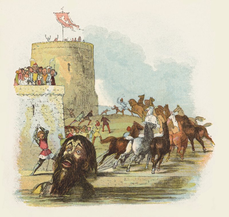 Ilustracja do Jacka The Giant Killer (kolor lito) autorstwa Richard Doyle