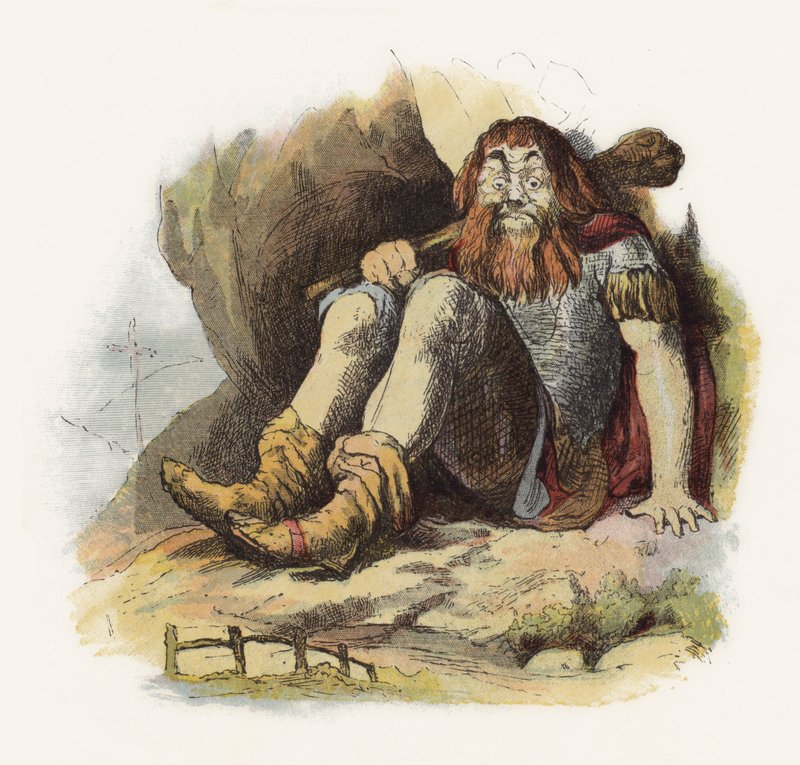 Ilustracja do Jacka The Giant Killer (kolor lito) autorstwa Richard Doyle