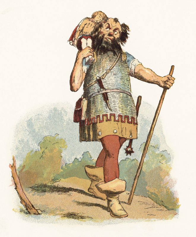 Ilustracja do Jacka The Giant Killer (kolor lito) autorstwa Richard Doyle