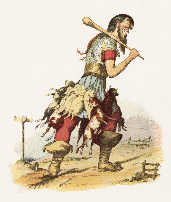 Ilustracja do Jacka The Giant Killer (kolor lito) autorstwa Richard Doyle