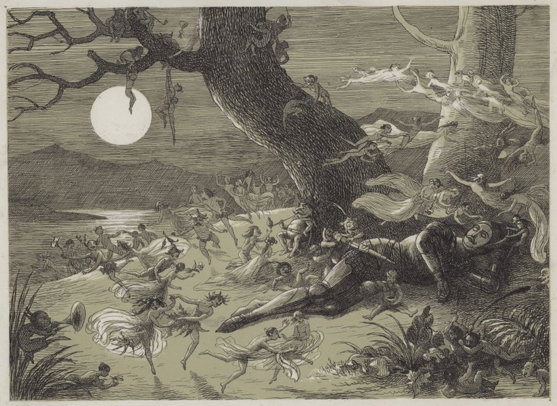 Letni sen rycerzy (akwatinta) autorstwa Richard Doyle