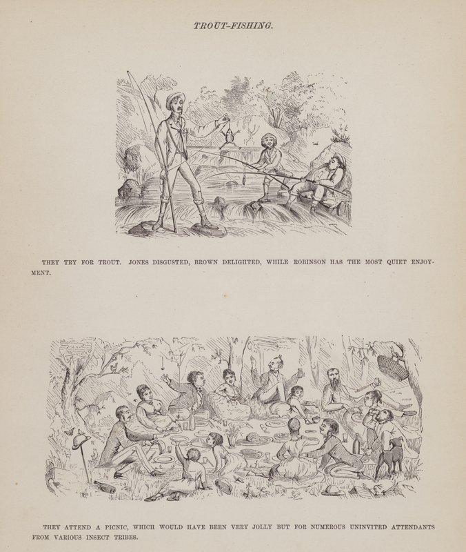 Strona z amerykańskiej trasy panów Browna, Jonesa i Robinsona (grawerunek) autorstwa Richard Doyle