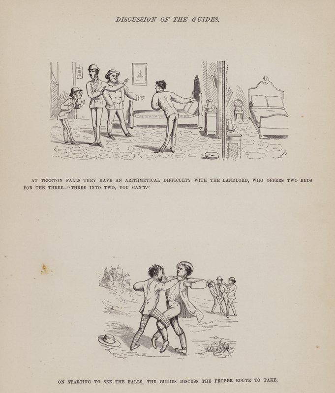 Strona z amerykańskiej trasy panów Browna, Jonesa i Robinsona (grawerunek) autorstwa Richard Doyle