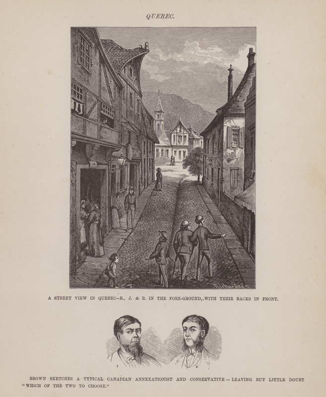 Strona z amerykańskiej trasy panów Browna, Jonesa i Robinsona (grawerunek) autorstwa Richard Doyle