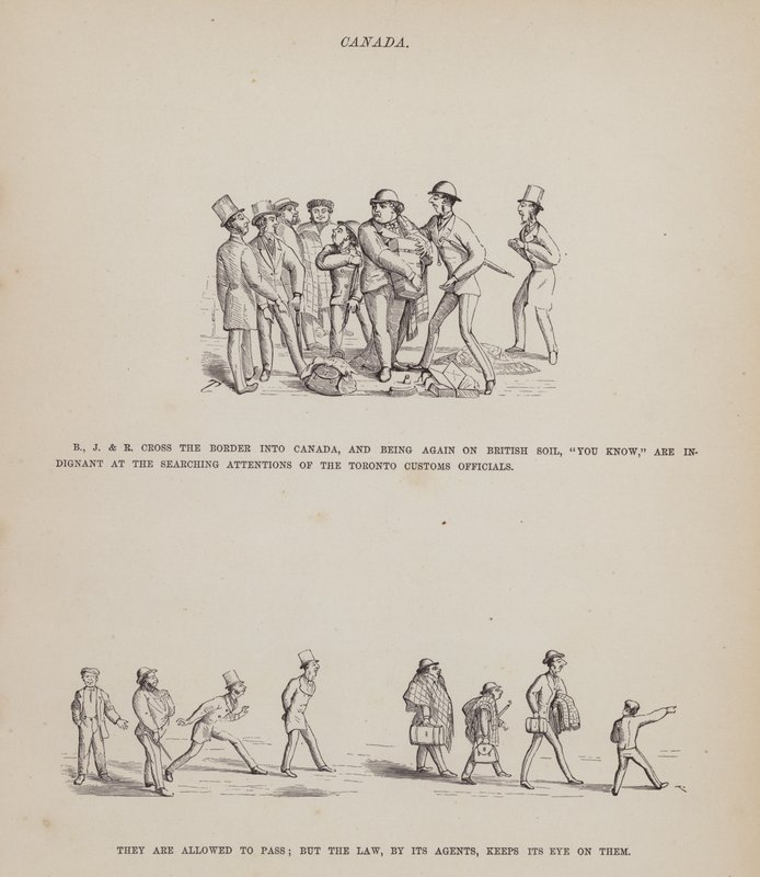 Strona z amerykańskiej trasy panów Browna, Jonesa i Robinsona (grawerunek) autorstwa Richard Doyle