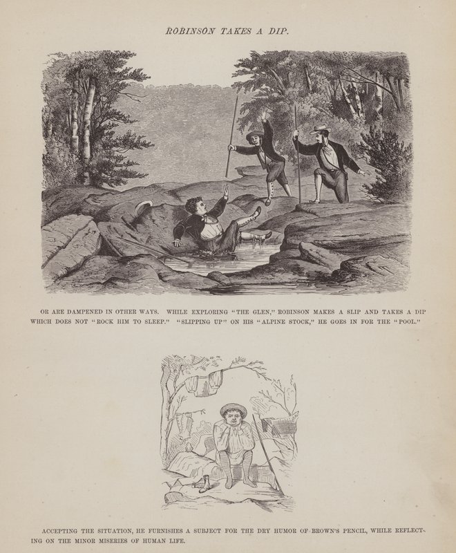 Strona z amerykańskiej trasy panów Browna, Jonesa i Robinsona (grawerunek) autorstwa Richard Doyle