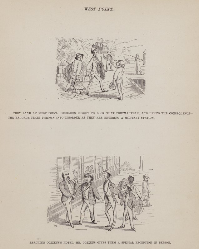 Strona z amerykańskiej trasy panów Browna, Jonesa i Robinsona (grawerunek) autorstwa Richard Doyle