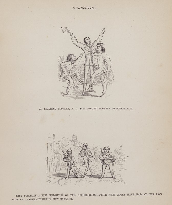 Strona z amerykańskiej trasy panów Browna, Jonesa i Robinsona (grawerunek) autorstwa Richard Doyle