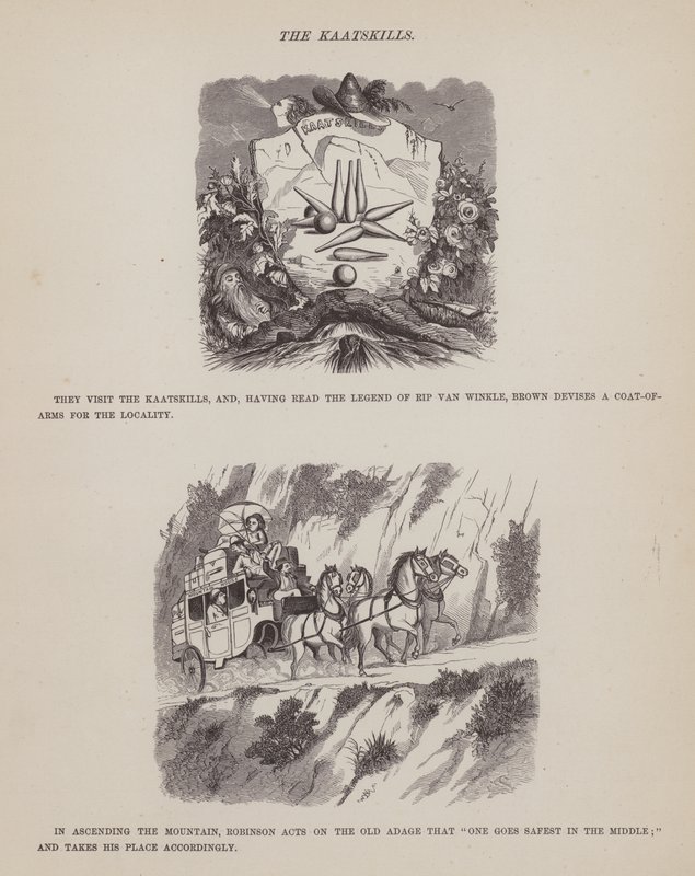 Strona z amerykańskiej trasy panów Browna, Jonesa i Robinsona (grawerunek) autorstwa Richard Doyle