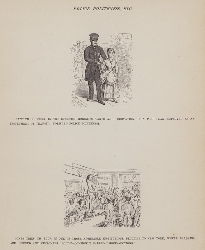 Strona z amerykańskiej trasy panów Browna, Jonesa i Robinsona (grawerunek) autorstwa Richard Doyle