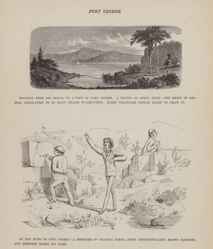 Strona z amerykańskiej trasy panów Browna, Jonesa i Robinsona (grawerunek) autorstwa Richard Doyle
