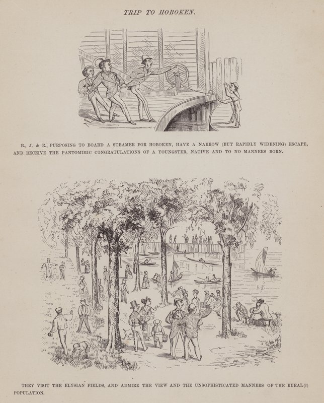 Strona z amerykańskiej trasy panów Browna, Jonesa i Robinsona (grawerunek) autorstwa Richard Doyle