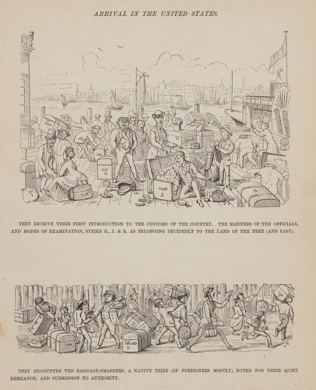 Strona z amerykańskiej trasy panów Browna, Jonesa i Robinsona (grawerunek) autorstwa Richard Doyle