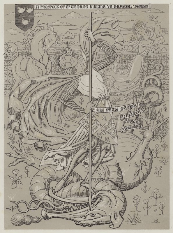 St George zabija smoka (akwatinta) autorstwa Richard Doyle
