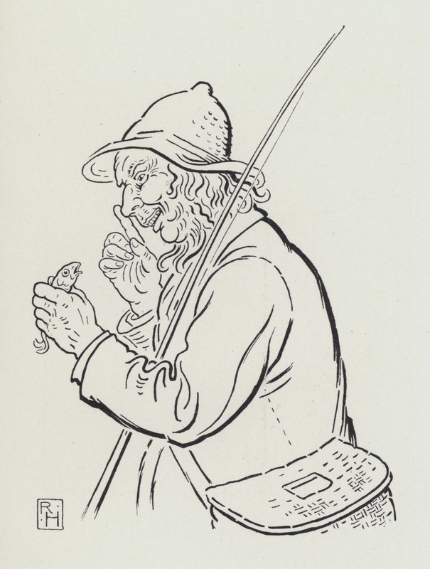 Rybak i mała rybka (rycina) autorstwa Richard Heighway