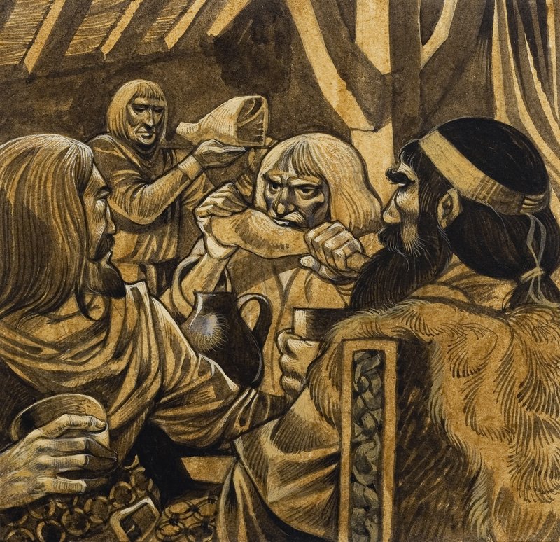 Balin zauważa Garlona autorstwa Richard Hook