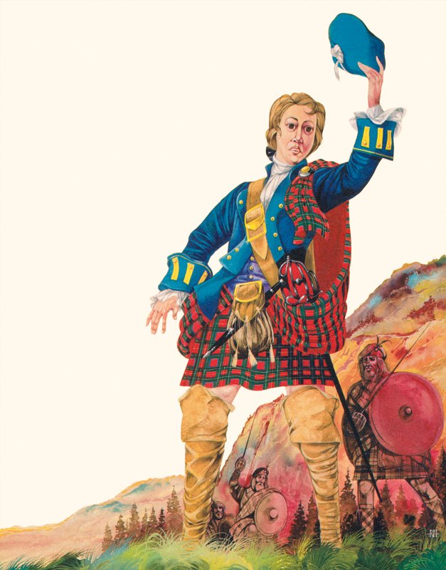 Bonnie Prince Charlie (kolorowa litografia) autorstwa Richard Hook