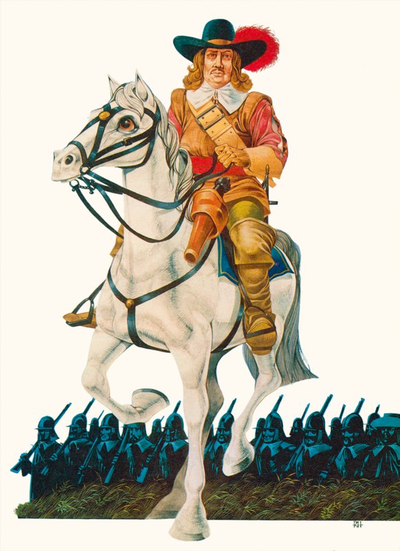 Oliver Cromwell (kolorowa litografia) autorstwa Richard Hook